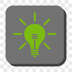 light bulb rounded square button vector image