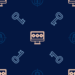 Set line lock old key and monitor with password vector