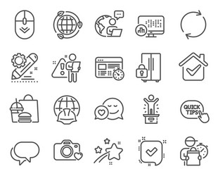 technology icons set included icon as web timer vector image