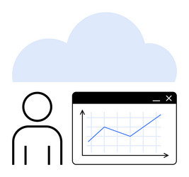 cloud data analysis with user and growth chart vector image