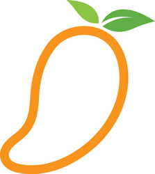 Mango in flat style logo Royalty Free Vector Image