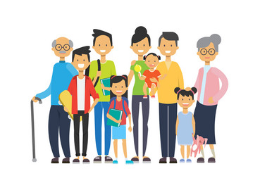 Multi generation family together grandfather vector