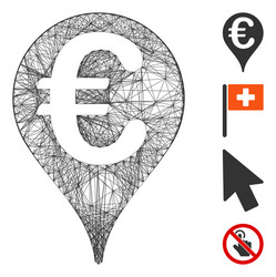 Network euro map pointer mesh vector