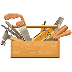 Retro Toolbox with Instruments vector image