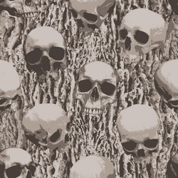 Seamless pattern with sinister human skulls Vector Image