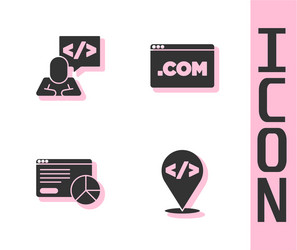 set front end development website statistic vector image