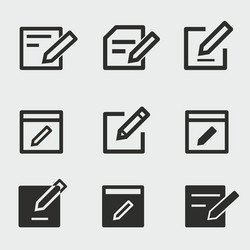 Edit icons set vector