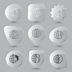 globe and clock array up shamoo gears vector image