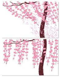 Pink Sakura Branches in Wind vector