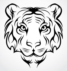 Tribal Tiger Face Vector Image