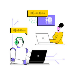 ai-powered multi-language support abstract concept vector image