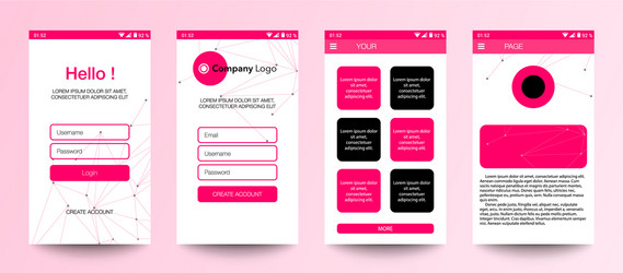 design mobile app ui ux gui set user vector image
