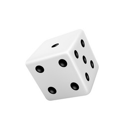 Dice casino game cube 3d die white and black vector