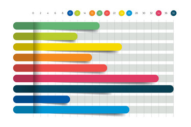 flat chart graph simply color editable vector