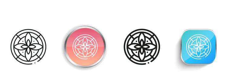 mandala icon thin linear regular and button style vector image