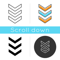 three down arrows icon vertical scrolling button vector image