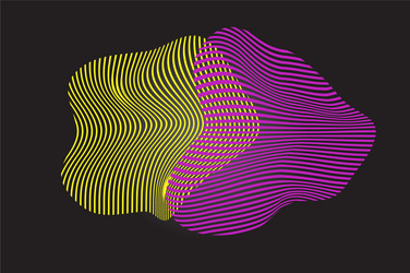 two abstract shapes broken lines intersect vector image