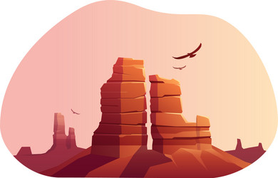 canyon rocks landscape composition vector