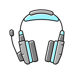 Gaming headphones color icon vector