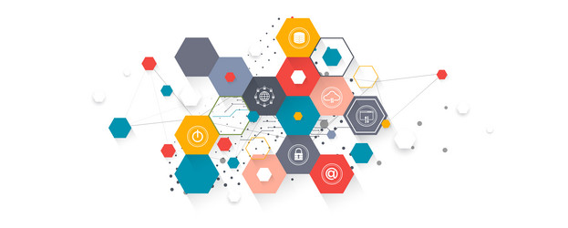 geometric hexagon abstract background with simple vector image