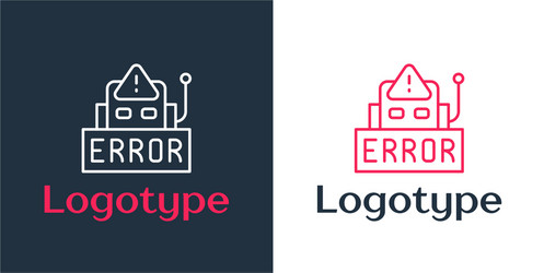 logotype line error in operation program vector image