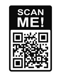 qr code in frame with text scan me template vector