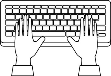 Computer keyboard with hands user vector