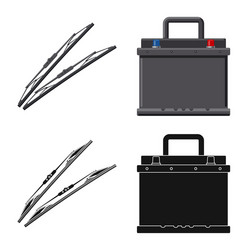 Isolated object of auto and part logo set vector