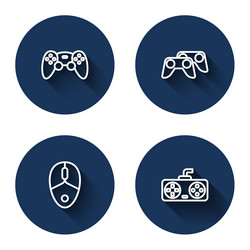 set line game controller or joystick computer vector image