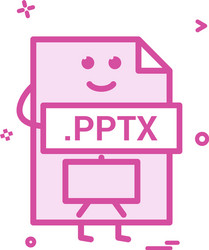 computer pptx file format type icon design vector image