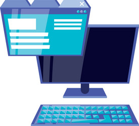 desktop computer with web page vector image