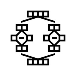 Mergesort algorithm line icon vector