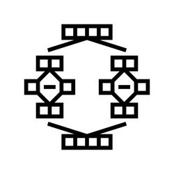 Mergesort algorithm line icon vector