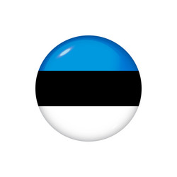 round flag estonia button vector