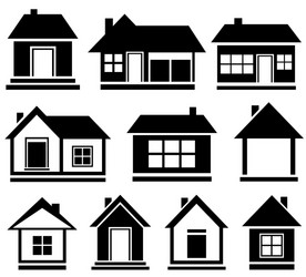House icon set Royalty Free Vector Image - VectorStock