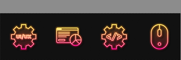 set line front end development ui or ux design vector image