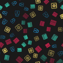 set line lock server data web hosting safe vector image