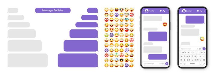 smartphone messaging app user interface design vector image