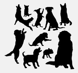Animal Silhouettes - Dogs & Puppies Vector Image
