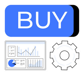 Buy Button with Analytics Dashboard vector image