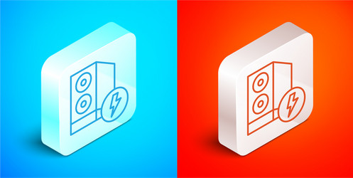 isometric line case computer icon isolated vector image