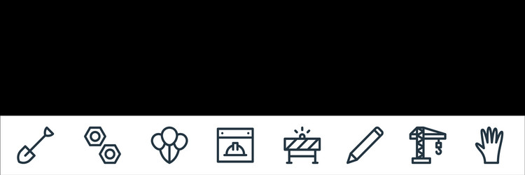 labour day line icons linear set quality vector image
