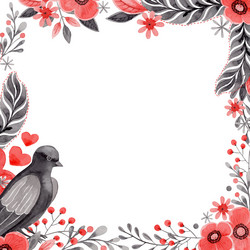 square frame with dove and copy space in folk vector image