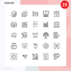 User interface pack 25 basic lines keyboard vector