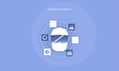 Artificial intelligence in data analysis vector