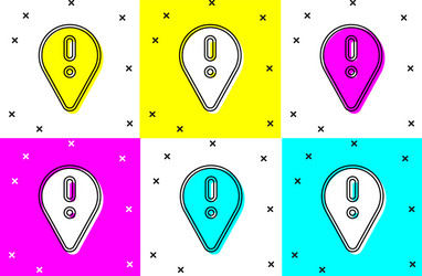 set map pointer with exclamation mark icon vector image