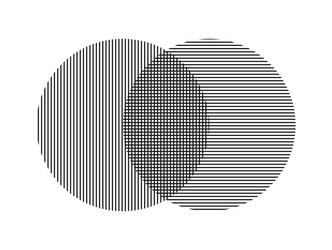 two circles parallel lines intersect each vector image