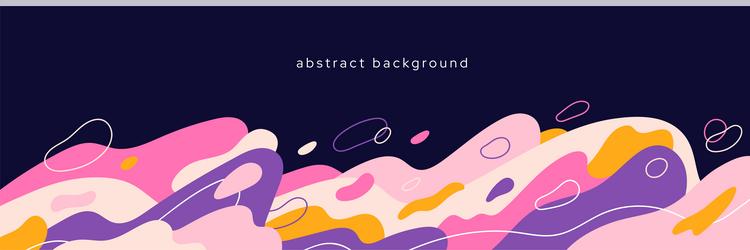 banner with fluid dynamic blobs organic line vector image