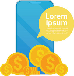 digital wallet app coins falling from cell smart vector image