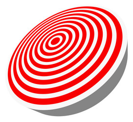 3d red target isolated on white objective vector image